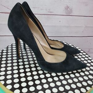 Jean-Michel Cazabat Suede Leather Upper/Sole Black Pumps Heels Size 38